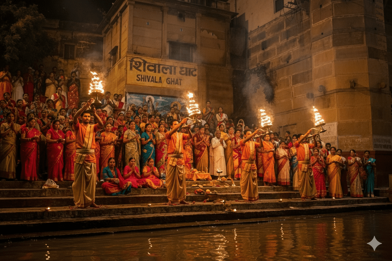 Evening prayers at Ghat